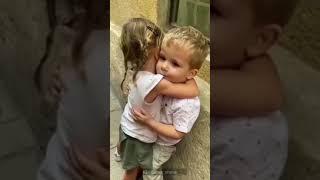 OMG  two children hug || best kiss by children || vah bete moj kardi # short #kiss