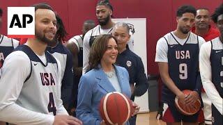 Kamala Harris visits Team USA Basketball camp ahead of Paris Olympics