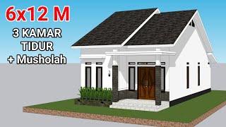 Rumah Minimalis 6x12 Meter - 3 Kamar tidur - Mushola