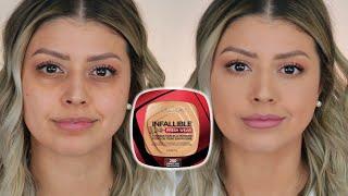 NEW!!! L'OREAL INFALLIBLE FOUNDATION IN A POWDER | REVIEW + FULL DAY WEAR TEST