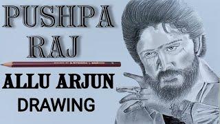 Pushpa Sketch Step By Step | Sketch Of Pushpa Raj | Allu Arjun Pushpa Art #Pushpa #Drawing