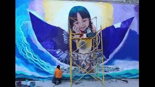 Mural “Gran espíritu mazahua”   San Felipe del Progreso.  Janet Calderón, Rogelio Calderón. 2019.