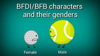 Bfdi/bfb characters and their genders (from female to male)