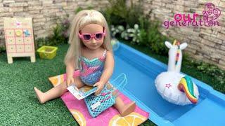 OUR GENERATION DOLL RELAXING AT THE POOL