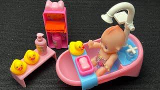 7 Minutes Satisfying With Unboxing Baby Doll Bathtub Set ASMR (No Music)