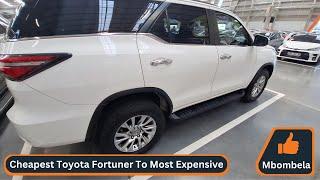 Cheapest Toyota Fortuner to most Expensive | Price & Mileage