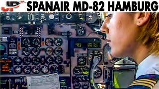 SPANAIR MD-82 Cockpit Flight Madrid-Hamburg-Madrid (2001)