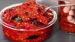 Red Chilli Pickle Recipe Pandu Mirchi Pachadi