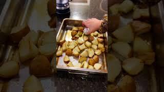 Za'atar and Garlic Olive Oil Roasted Potatoes with Creamy Feta Dip