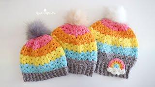 Crochet Cluster V-Stitch Hat with Bernat Pop! Yarn