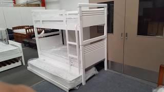 Elena Bunk Bed Single Solid Hardwood White Malaysian Made