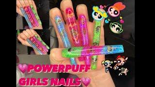 DOING POWERPUFF GIRL NAILS 