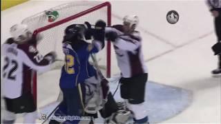 Kyle Quincey vs David Backes Mar 16, 2010