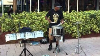 Damian the best street drummer in Miami