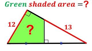 Can you calculate area of the Green shaded Quadrilateral? | (Triangle) | #math #maths | #geometry