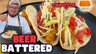 BEER BATTERED Fish Tacos On Pellet Grill Using A CAST IRON Skillet!