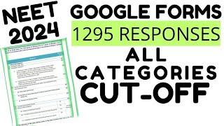 J&K NEET 2024 CATEGORIES CUTOFF || DAY-6 GOOGLE RESPONSES || OBC,ALC,ST,RBA,EWS  || NRP