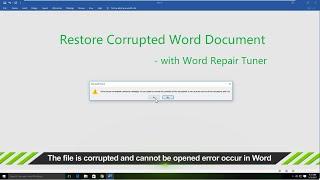 Restore Corrupted Word Document with Word Repair Tuner