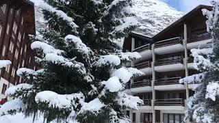 Fresh snow in the village of Zermatt! 3rd March 2020