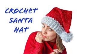 Crochet SANTA HAT  for beginners EASY