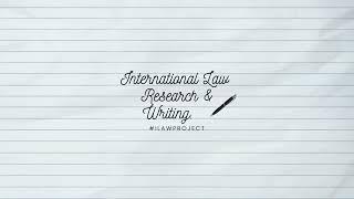 Welcome to our legal Research and Writing Playlist