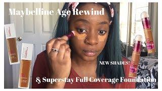 FULL COVERAGE DRUGSTORE FOUNDATION?! Maybelline Superstay Foundation and Age Rewind Review
