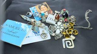 Unboxing Sterling Silver Jewelry Auction Wins  - Chalcedony, White Buffalo, Citrine and MORE!