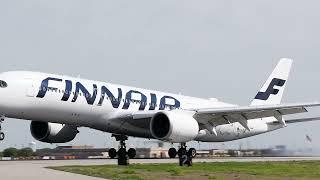 Finnair's 100th anniversary livery arrives at DFW airport