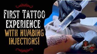 Tattoo Numbing with Local Anesthesia LIVE DEMO! | First Tattoo Experience | Tattoo M.D.