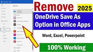 How To Remove OneDrive as a Save As option in Office 365 | How To Remove OneDrive from Word Save As