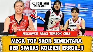 MEGAWATI RAIH TOP SKOR SEMENTARA, RED SPARKS BANYAK ERROR MELAWAN AI PEPPERS, KOREA VLEAGUE