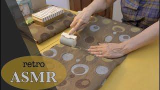 Lint Rolling Retro Drapes * ASMR * Fabric Handling/Scratching (No talking)