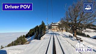 Above the CLOUDS! |  Cab Ride Rigi Mountain Railway Drivers POV  | Vitznau - Rigi Kulm [4K]