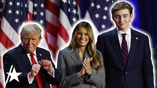 Barron Trump Towers Over Donald, Melania & Ivanka Trump During Victory Speech