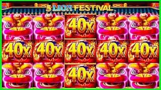 JACKPOT HANDPAY$450 BETS5 LION FESTIVAL HIGH LIMIT SLOT MACHINE BUENO DINERO MUSEUM SLOTS