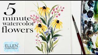 The EASIEST watercolor Summer Flowers you will ever paint!