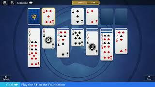 ᐶ KLONDIKE SOLITAIRE 27 Apr, 2019 - Microsoft Solitaire Collection (5-diamonds to the foundation)