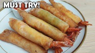 MUST TRY SHRIMP RECIPE! BEST APPETIZER AND PANGPULUTAN | CHEESY SHRIMP LUMPIA | HUNGRY MOM COOKING