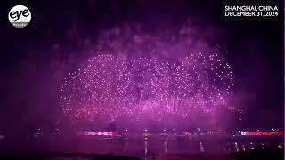 Shanghai's stunning drones and fireworks at Baoshan International Cruise Port for the New Year