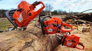 Husqvarna big chainsaws battle - 592xp, 395xp & 390xp !!!