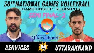 SEMI FINAL-2|SERVICES vs UTTARAKHAND| men| set-2| 38th national games volleyball championship-2025