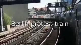 Berlin protest train of 20 locomotives