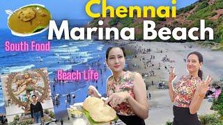 Marina Beach Chennai | Chennai Famous Food| Best places to visit in chennai #chennai #beach #food