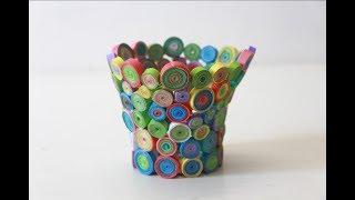 Diy Recycled Useful Paper Crafts Ideas | How to make flower vase with paper roll