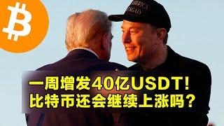 一周增发40亿美元USDT！比特币还会继续上涨吗？马斯克将领导政府效率部。 | 加密货币交易首选OKX