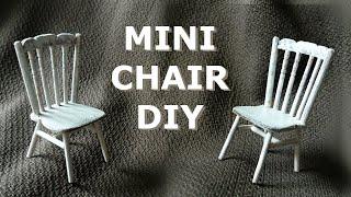 Miniature Distressed Dollhouse Chair Tutorial Farmhouse/Cottage/Rustic style. Silla para las muñecas