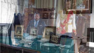 Nicholas II's study in Livadia Palace,  and current photo of Grand Duke George in the same spot.