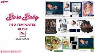 New Born Baby Album PSD | Born Baby Background PSD Free Download For Photoshop | 12x36 Psd