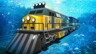 Underwater Lego Train - Train Rescue cartoon - Choo choo train kids videos