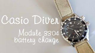 How to change the CR2106 battery on Casio Diver Super Illuminators module 3304